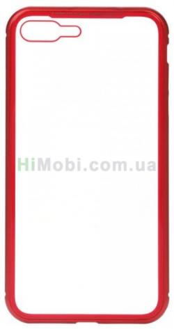 Накладка Magnetic With Glass iPhone 7 Plus/ iPhone 8 Plus червоний