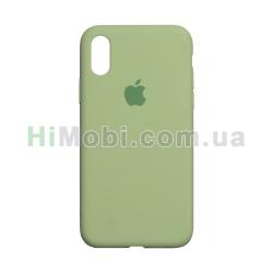 Накладка Silicone Case Full iPhone XS Max (01) Mint