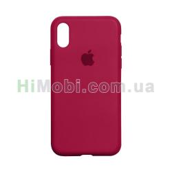 Накладка Silicone Case Full iPhone XS Max (37) Rose red