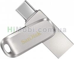 USB флеш SanDisk Ultra Dual Drive Luxe Type-C 64Gb USB 3.1 сталевий