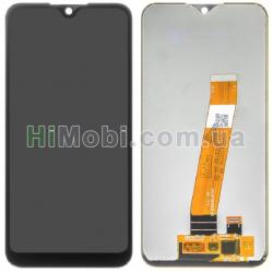 Дисплей (LCD) Samsung A015 Galaxy A01 з сенсором чорний (широкий роз'єм) сервісний