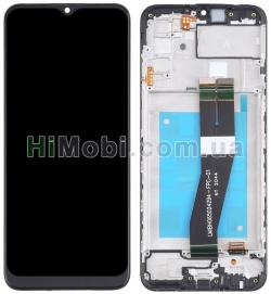 Дисплей (LCD) Samsung A025 Galaxy A02s 2019 з сенсором чорний сервісний + рамка