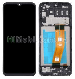 Дисплей (LCD) Samsung A145 Galaxy A14 4G з сенсором чорний сервісний + рамка