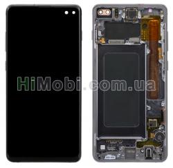 Дисплей (LCD) Samsung G975 Galaxy S10 Plus з сенсором чорний сервісний + рамка