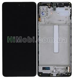 Дисплей (LCD) Samsung M526 Galaxy M52 з сенсором чорний сервісний + рамка