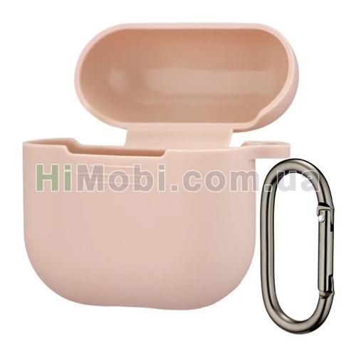 Накладка силіконова AirPods 4 з карабіном Pink Sand
