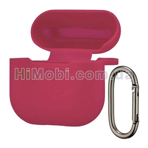 Накладка силіконова AirPods 4 з карабіном Rose Red