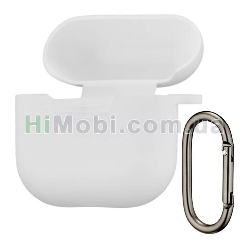 Накладка силіконова AirPods 4 з карабіном White