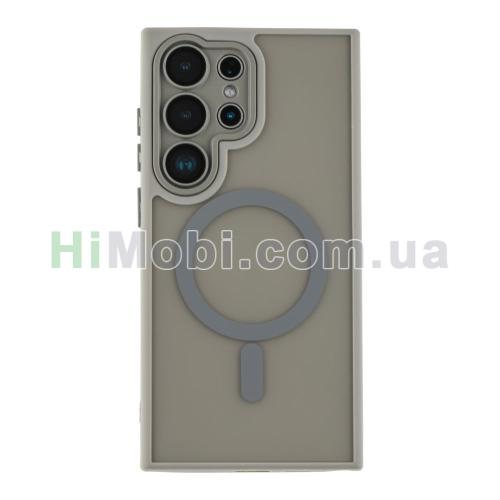 Накладка MagSafe TPU+PC Magnetic Matte Camera Lens Samsung S938 Galaxy S25 Ultra 5G Grey