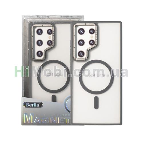 Накладка MagSafe Berlia Metal Armor Magnetic Series Samsung S24 Ultra Gray