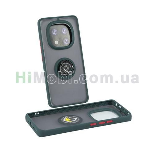 Накладка Goospery Ring Case 3в1 Xiaomi Redmi Note 14 Pro 4G/ 5G оливковий