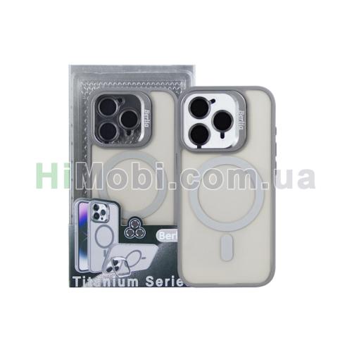 Накладка MagSafe Berlia Titanium Series iPhone 14 Pro Max Gray