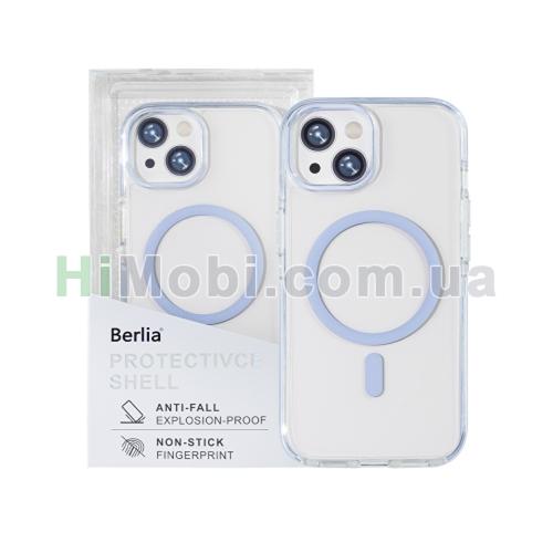 Накладка MagSafe Berlia Ice Crystal Bayer TPU+2.0MM PC iPhone 15 Blue
