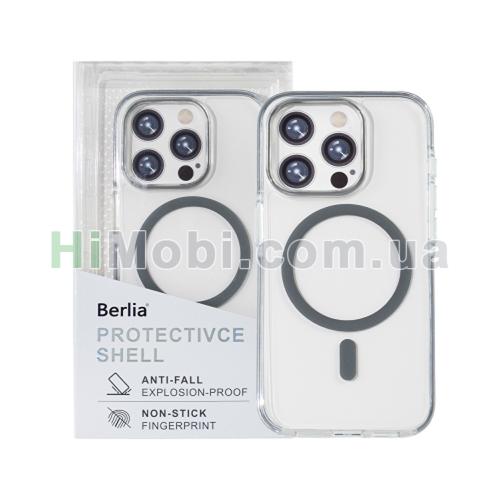 Накладка MagSafe Berlia Ice Crystal Bayer TPU+2.0MM PC iPhone 16 Pro Gray