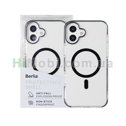 Накладка MagSafe Berlia Ice Crystal Bayer TPU+2.0MM PC iPhone 16 Plus Black