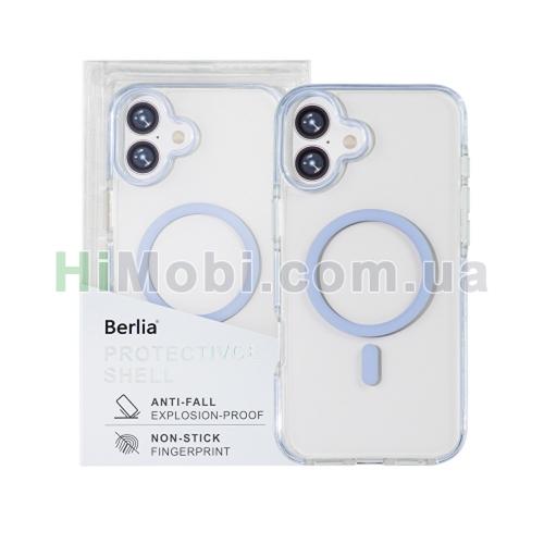 Накладка MagSafe Berlia Ice Crystal Bayer TPU+2.0MM PC iPhone 16 Blue