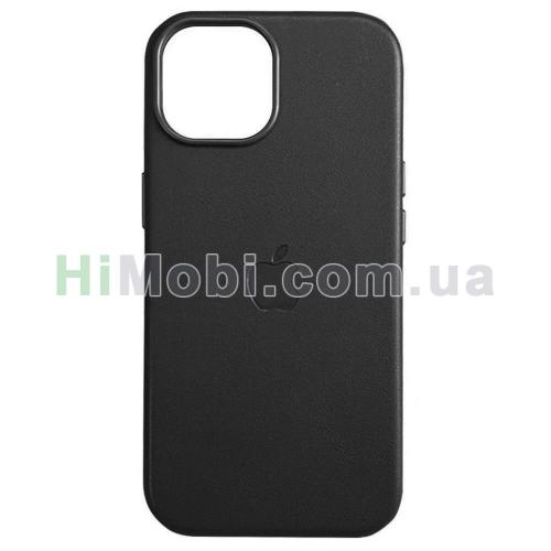 Накладка MagSafe Leather Case iPhone 15 Plus Black