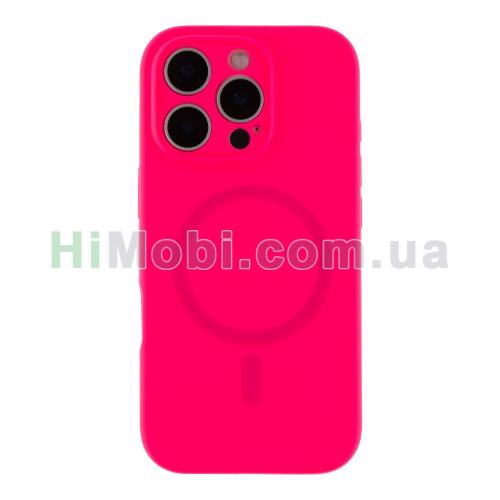 Накладка MagSafe Glow Silicone Case iPhone 16 Pro Max Hot pink