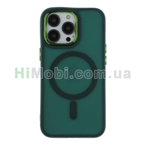 Накладка MagSafe TPU+PC Space Magnetic Color iPhone 14 Pro Max Green