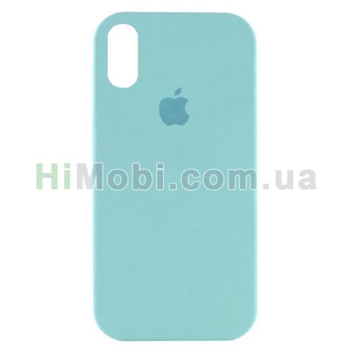 Накладка Silicone Case Full iPhone XS Max (17) Turquoise