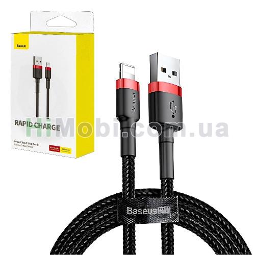 USB кабель Baseus Cafule Series Data Cable Lightning 2.4A 1.0m Black/ Red