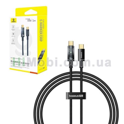 PD кабель Baseus Explorer Charging Cable Type-C 100W з автоматичним вимкненням 1.0m Black