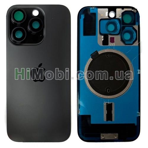 Задня кришка iPhone 16 Pro Black Titanium + скло камери + MagSafe оригiнал PRC