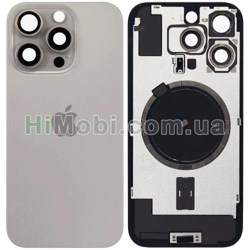Задня кришка iPhone 16 Pro Natural Titanium + скло камери + MagSafe оригiнал