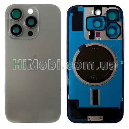 Задня кришка iPhone 16 Pro Natural Titanium + скло камери + MagSafe оригiнал PRC