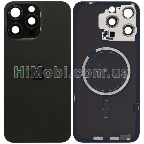 Задня кришка iPhone 15 Pro Max Black Titanium + скло камери + MagSafe оригiнал