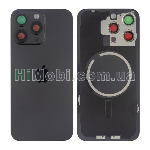 Задня кришка iPhone 15 Pro Max Black Titanium + скло камери + MagSafe оригiнал PRC