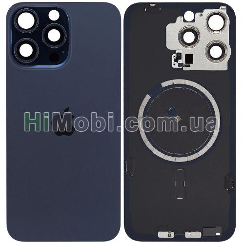 Задня кришка iPhone 15 Pro Max Blue Titanium + скло камери + MagSafe оригiнал