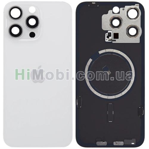 Задня кришка iPhone 15 Pro Max White Titanium + скло камери + MagSafe оригiнал