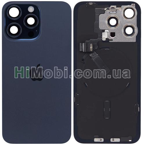 Задня кришка iPhone 15 Pro Max Blue Titanium оригінал знятий з телефона