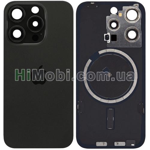 Задня кришка iPhone 15 Pro Black Titanium + скло камери + MagSafe оригiнал