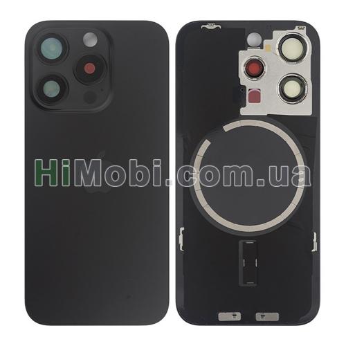 Задня кришка iPhone 15 Pro Black Titanium + скло камери + MagSafe оригiнал PRC