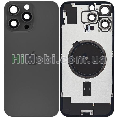 Задня кришка iPhone 16 Pro Max Black Titanium + скло камери + MagSafe оригiнал
