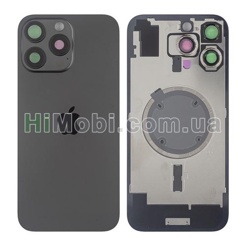 Задня кришка iPhone 16 Pro Max Black Titanium + скло камери + MagSafe оригiнал PRC