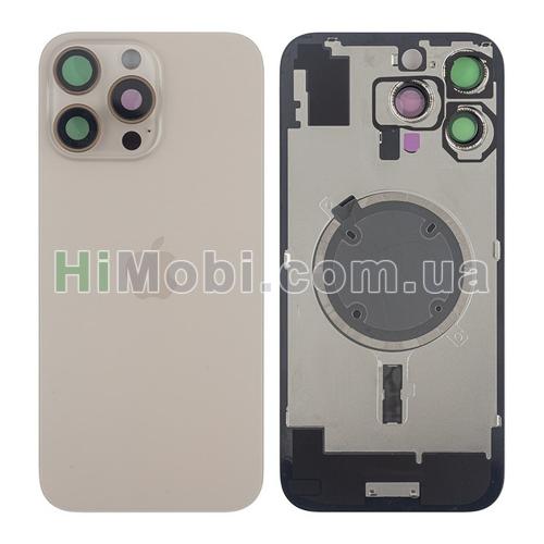 Задня кришка iPhone 16 Pro Max Desert Titanium + скло камери + MagSafe оригiнал PRC
