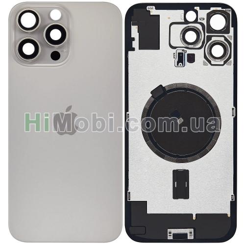 Задня кришка iPhone 16 Pro Max Natural Titanium + скло камери + MagSafe оригiнал