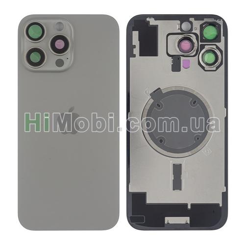 Задня кришка iPhone 16 Pro Max Natural Titanium + скло камери + MagSafe оригiнал PRC
