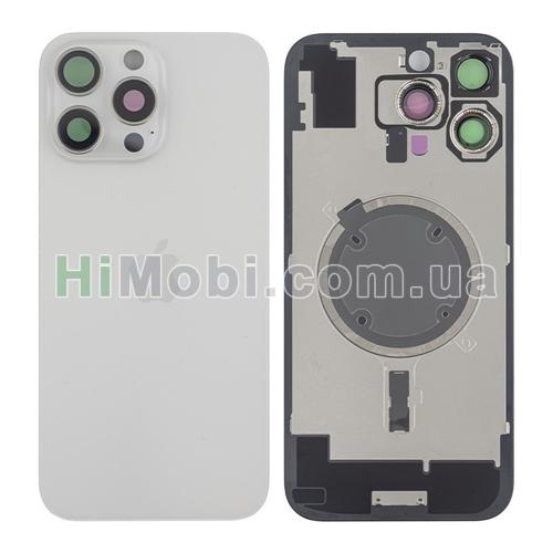 Задня кришка iPhone 16 Pro Max White Titanium + скло камери + MagSafe оригiнал PRC
