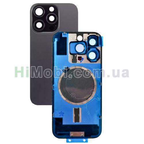 Задня кришка iPhone 16 Pro Black Titanium + скло камери + MagSafe оригiнал PRC