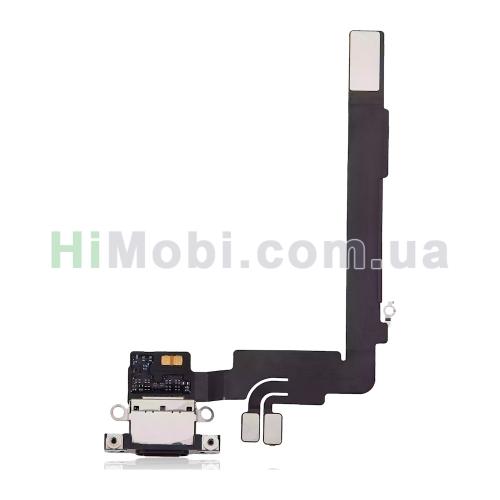 Шлейф iPhone 16 Pro Max з роз'ємом зарядки і мікрофоном Black Titanium знятий з телефона