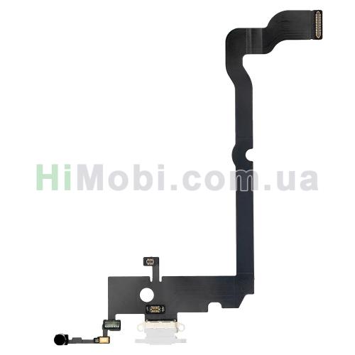 Шлейф iPhone XS Max з роз'ємом зарядки і мікрофоном білий JCID оригiнал