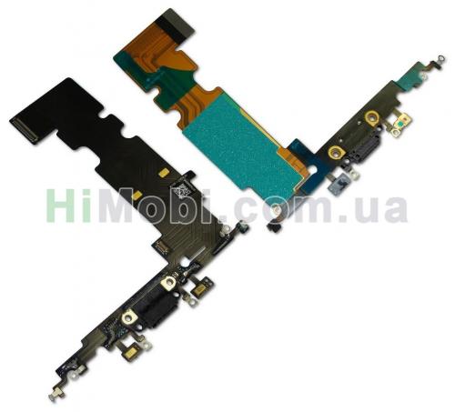 Шлейф iPhone 8 Plus з роз'ємом зарядки і мікрофоном чорний JCID оригiнал