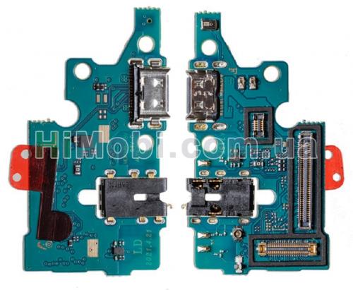 Шлейф Samsung A715 Galaxy A71 плата з роз'ємом зарядки та навушникiв і мікрофоном оригiнал