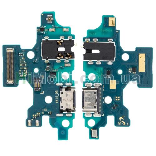 Шлейф Samsung A415 Galaxy A41 2020 плата з роз'ємом зарядки та навушників і мікрофоном