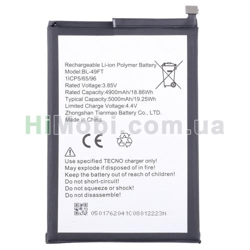 АКБ оригінал BL-49FT Tecno Pop 4 Pro(BC3)/ Pop 4(BC2)/ Spark 6 Go(KE5)/ Spark 5 Pro(KD7)/ Camon 15