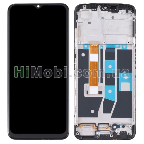 Дисплей Oppo A16/ A16s/ A54s/ Realme C25/ C25S/ Narzo 50A чорний + рамка